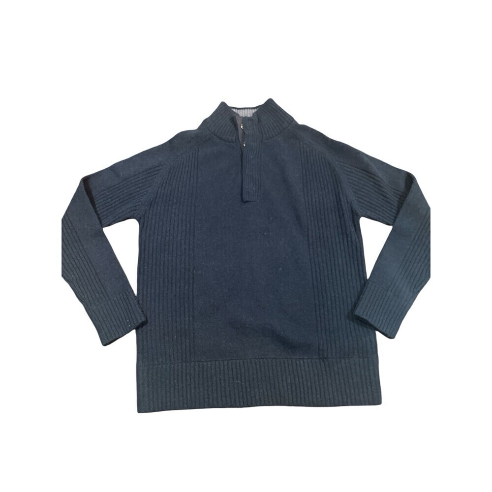 Men’s sandstone 100% Wool navy Blue Pullover Sweater Size m